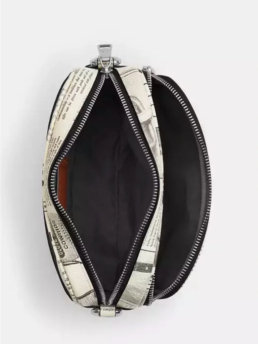 🖤Coach NWT Finlay Newspaper-Print Crossbody with Coin Pouch and Silver Hardware